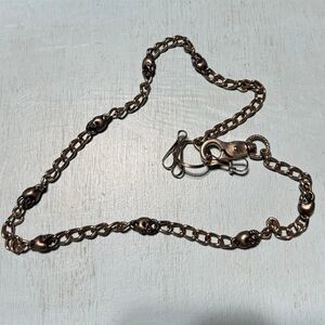 Chain for belt loops with skull Men's Silver Accessory biker goth motorcycle